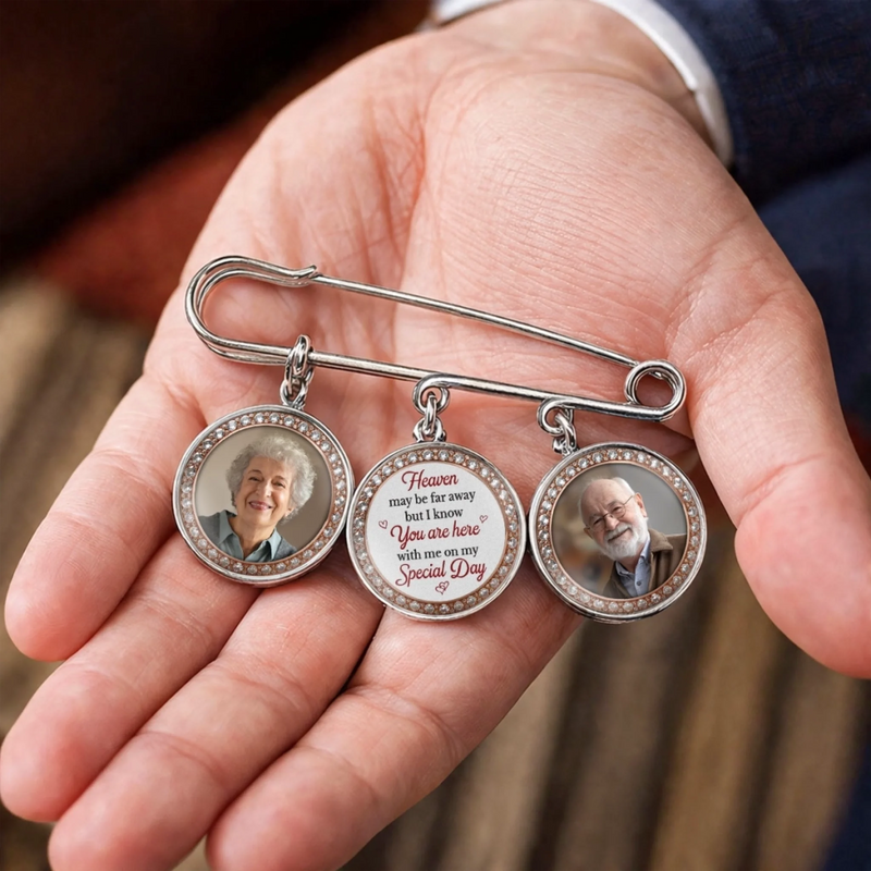 Personalized Photo Charm Lapel Pin – Meaningful Memorial Gifts – Carrying Your Love Across The Stage