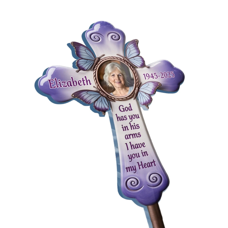 Personalized Acrylic Garden Stake – Meaningful Memorial Gift – Butterfly Kisses From Heaven