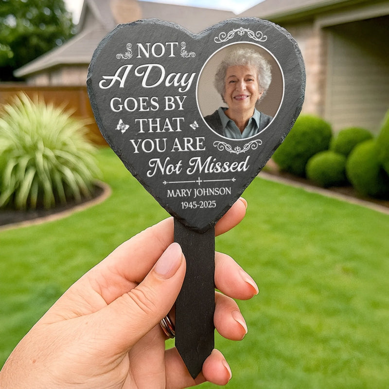 Personalized Photo Garden Stone Stake – Meaningful Memorial Gift – Your Love Still Surrounds Me