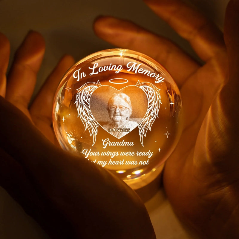 Personalized Photo Crystal Globe Lamp – Meaningful Memorial Gift – My Heart Still Holds You