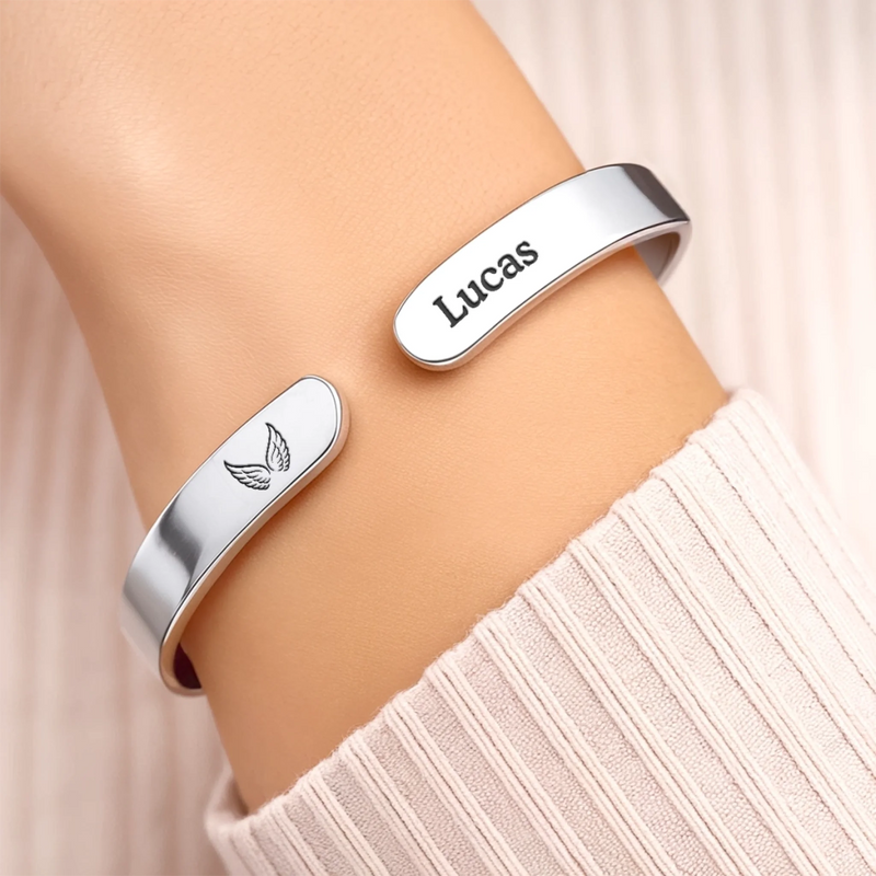 Personalized Cuff Bracelet – Meaningful Memorial Gifts – I Will Carry You With Me