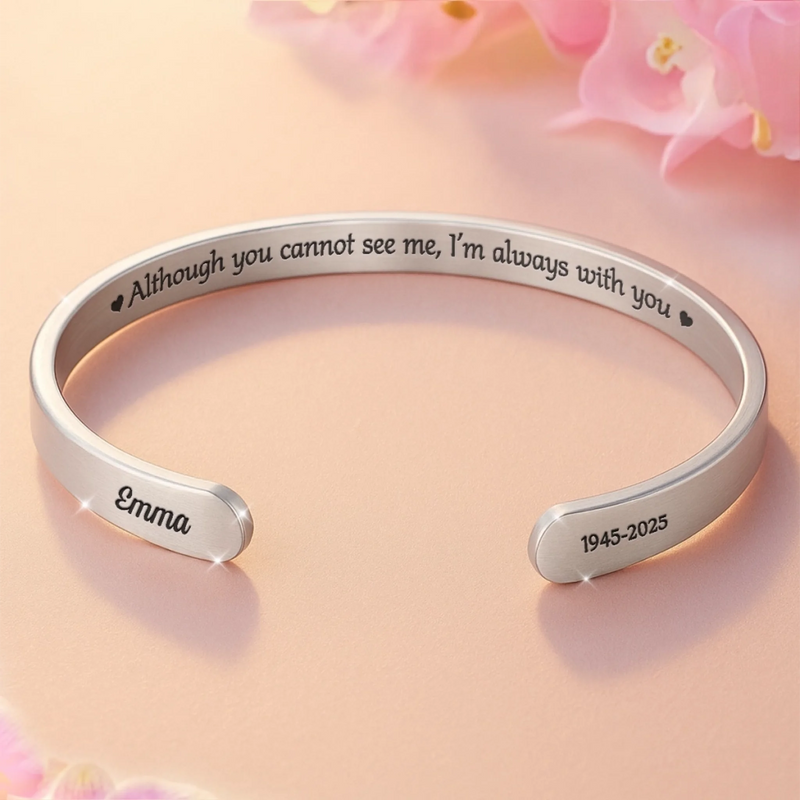Personalized Cuff Bracelet – Meaningful Memorial Gifts – Forever In My Heart