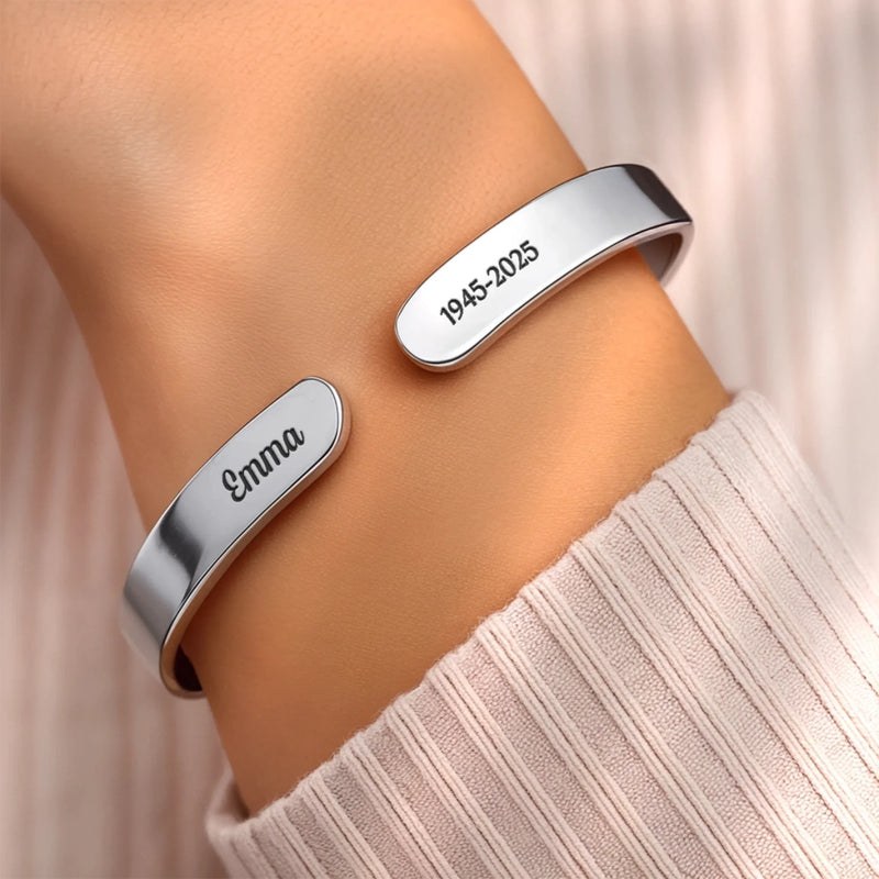 Personalized Cuff Bracelet – Meaningful Memorial Gifts – Forever In My Heart