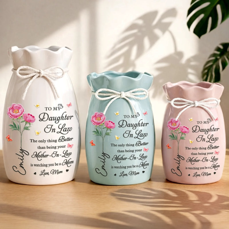 Personalized Ribbon Flower Vase – Mother’s Day Gifts for Daughter, Daughter-In-Law– You Are Truly Loved