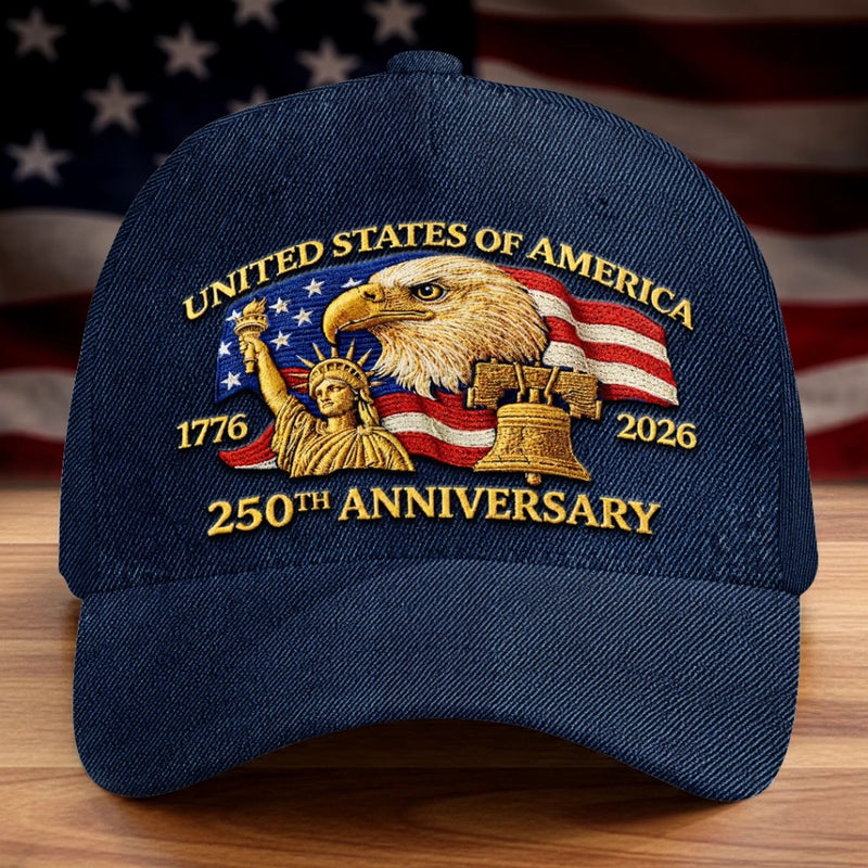 Personalized America 250th Anniversary Baseball Cap – Gift for Men, Women – United In Brave Tradition