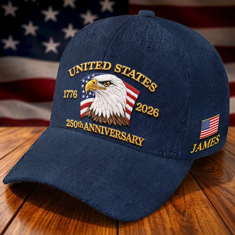 Personalized America 250th Anniversary Baseball Cap – Gift for Men, Women – Freedom Is Our Legacy