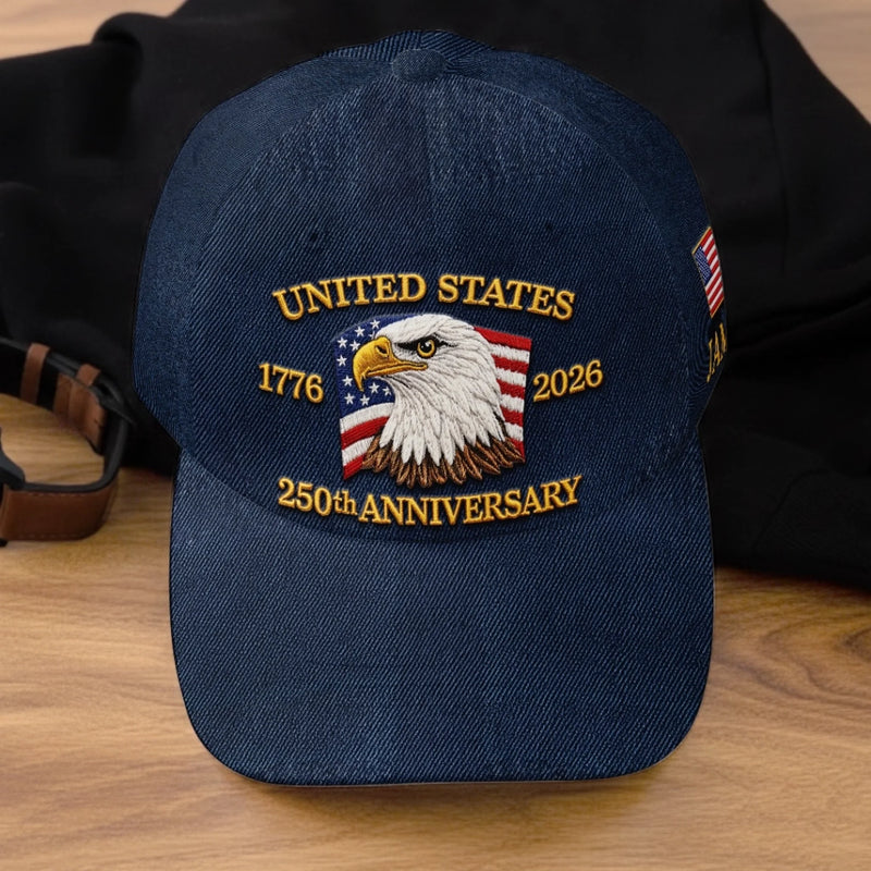 Personalized America 250th Anniversary Baseball Cap – Gift for Men, Women – Freedom Is Our Legacy