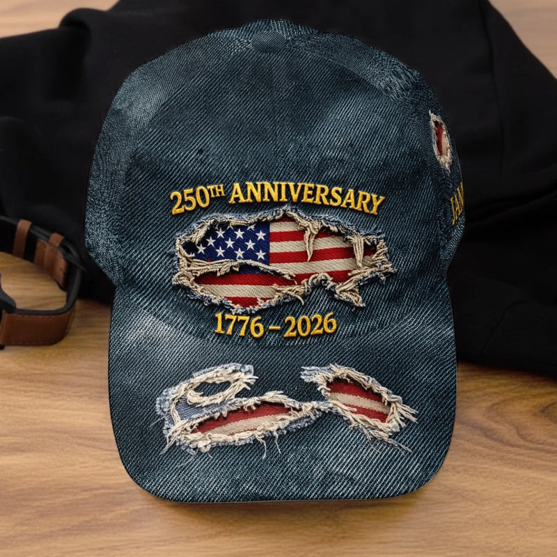 Personalized America 250th Anniversary Baseball Cap – Gift for Men, Women – Built On Liberty