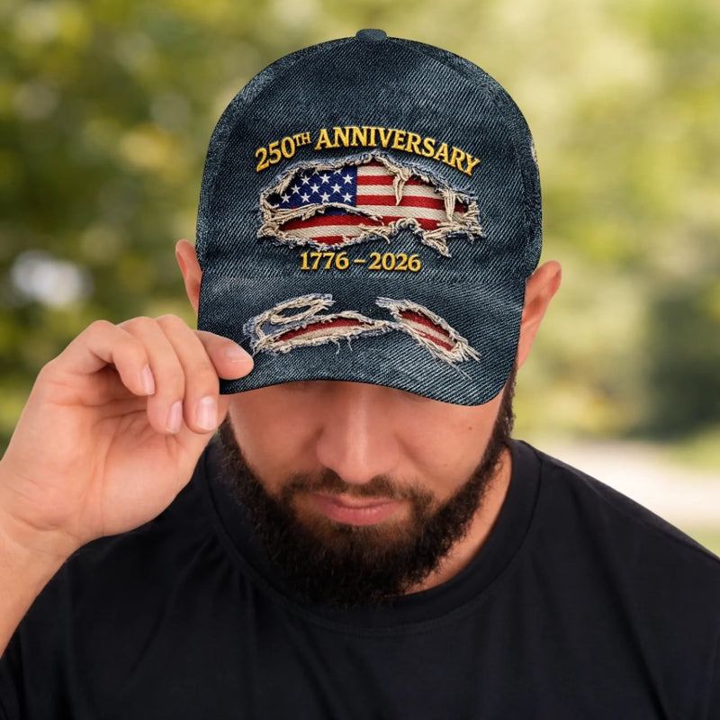 Personalized America 250th Anniversary Baseball Cap – Gift for Men, Women – Built On Liberty