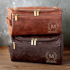 Personalized Leather Toiletry Bag – Custom Travel Wash Bag Gift for Dad, Husband, Brother or Grandpa - Built For Every Path