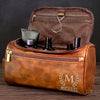 Personalized Leather Toiletry Bag – Custom Travel Wash Bag Gift for Dad, Husband, Brother or Grandpa - Built For Every Path