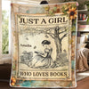 Personalized Blanket for Book Lovers – Custom Reading Gift for Readers and Bookworms - Just A Girl