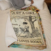 Personalized Blanket for Book Lovers – Custom Reading Gift for Readers and Bookworms - Just A Girl