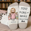 Personalized Crew Socks for Book Lovers – Custom Reading Gift for Readers and Bookworms - One More