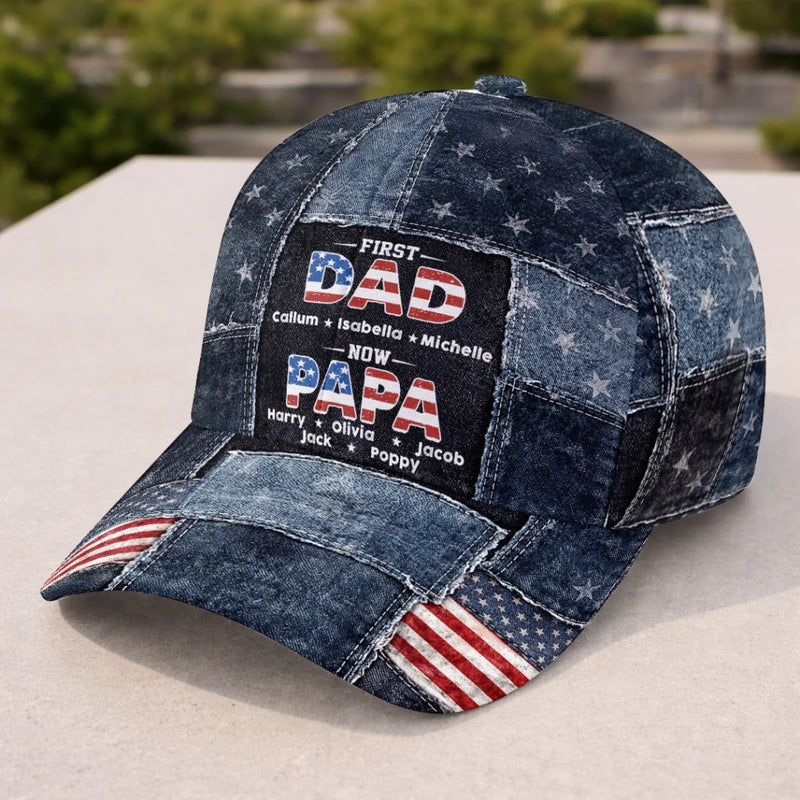 Personalized Baseball Cap – Gift For Grandpa, Dad – First A Dad, Now A Blessed Grandpa