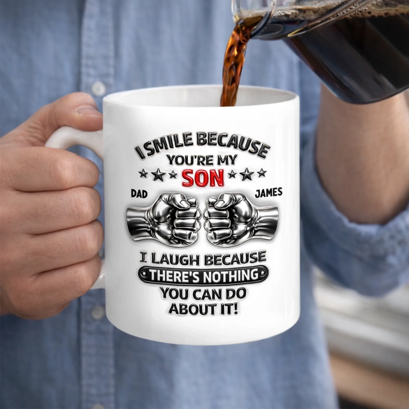 Personalized Mug – Gifts For Son – Dad And Son, Forever Team