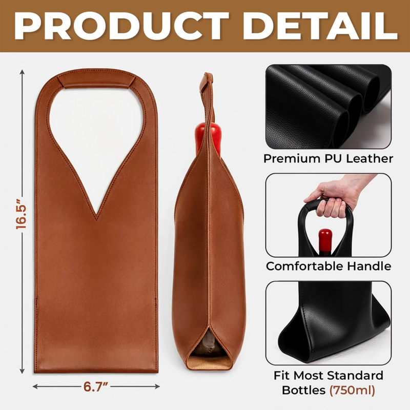 Personalized Leather Wine Bag – Father's Day Gifts For Grandpa, Dad – My Strength Comes From You