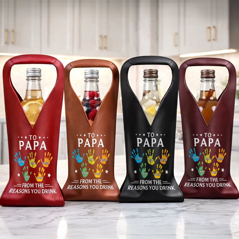 Personalized Leather Wine Bag – Father's Day Gifts For Grandpa, Dad – Savor The Moment