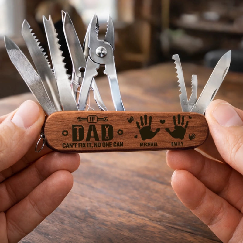 Personalized 15-in-1 Pocket Multi Tool – Father's Day Gifts For Grandpa, Dad – Grandpa On Duty