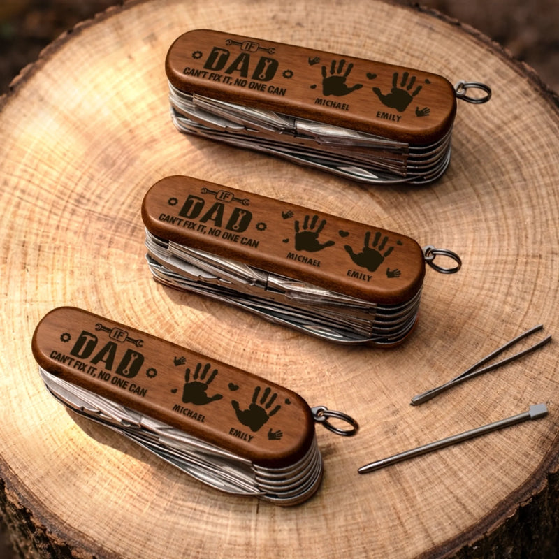 Personalized 15-in-1 Pocket Multi Tool – Father's Day Gifts For Grandpa, Dad – Grandpa On Duty