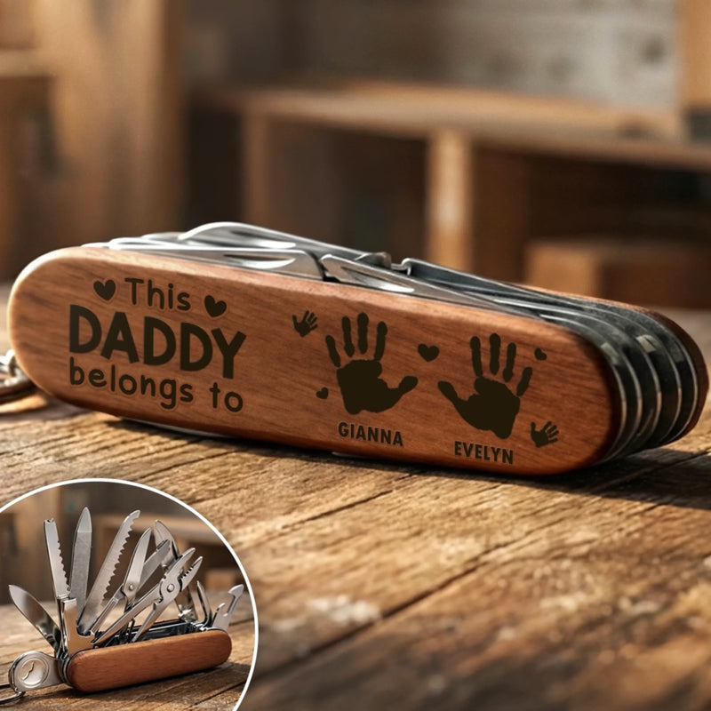 Personalized 15-in-1 Pocket Multi Tool – Father's Day Gifts For Grandpa, Dad – Grandpa The Real MVP