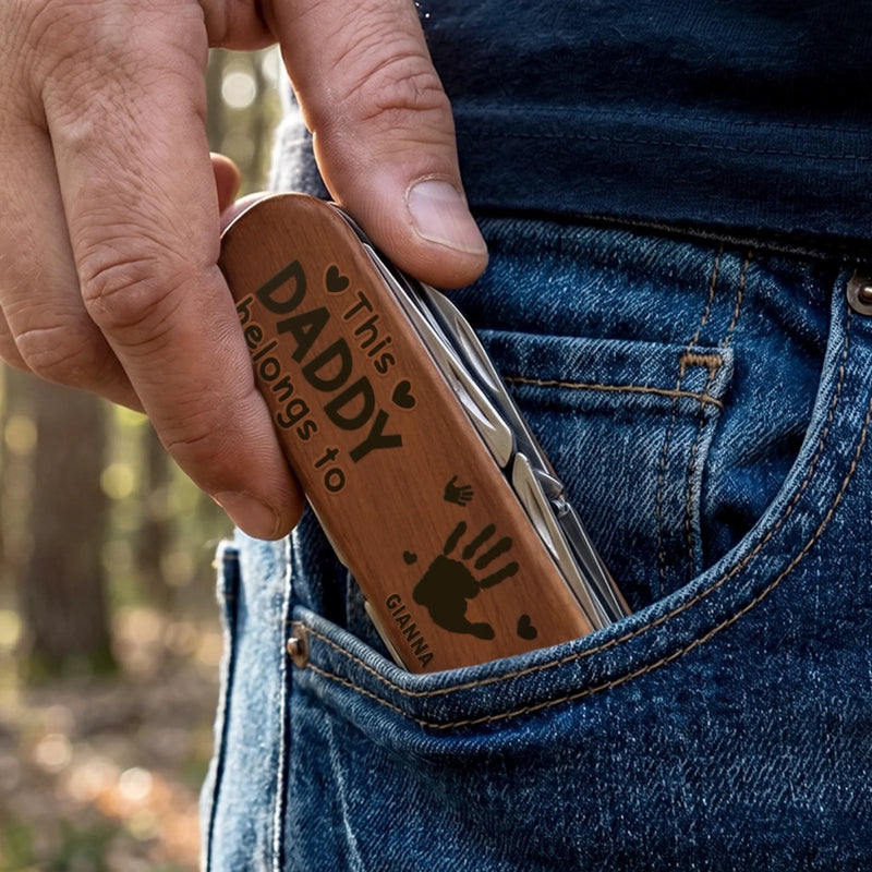 Personalized 15-in-1 Pocket Multi Tool – Father's Day Gifts For Grandpa, Dad – Grandpa The Real MVP