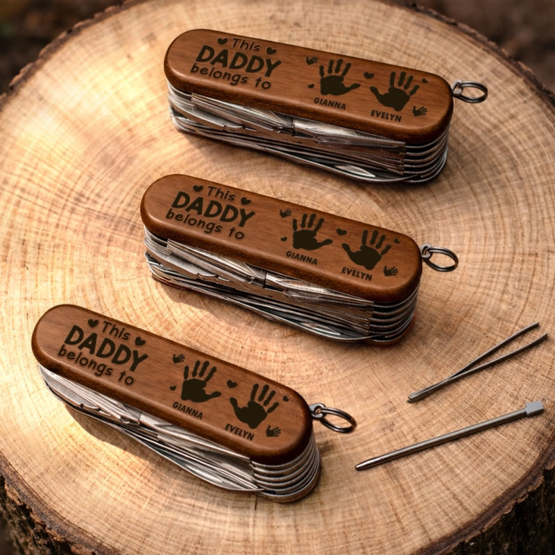 Personalized 15-in-1 Pocket Multi Tool – Father's Day Gifts For Grandpa, Dad – Grandpa The Real MVP