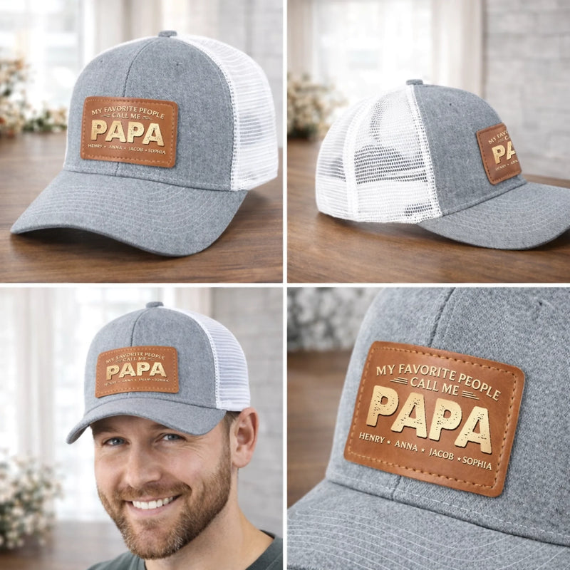 Personalized Leather Patch Hat – Father's Day Gifts For Dad, Grandpa – Legendary Grandpa Vibes
