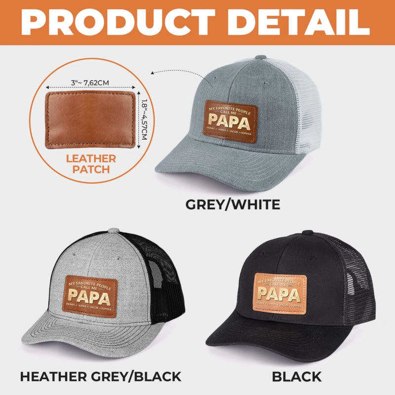 Personalized Leather Patch Hat – Father's Day Gifts For Dad, Grandpa – Legendary Grandpa Vibes