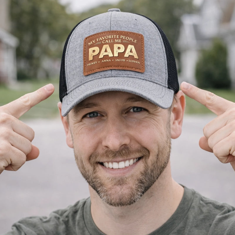 Personalized Leather Patch Hat – Father's Day Gifts For Dad, Grandpa – Legendary Grandpa Vibes