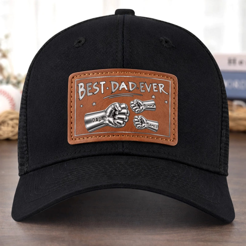 Personalized Leather Patch Hat – Father's Day Gifts For Dad, Grandpa – Dad Mode Always On