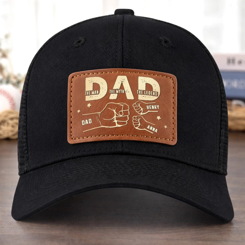 Personalized Leather Patch Hat – Father's Day Gifts For Dad, Grandpa – You Mean The World