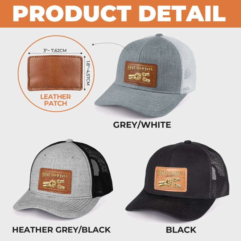 Personalized Leather Patch Hat – Father's Day Gifts For Dad, Grandpa – Daddy Life Best Life