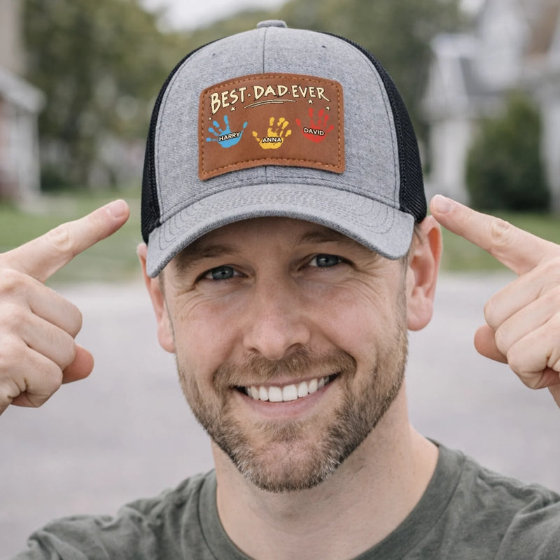 Personalized Leather Patch Hat – Father's Day Gifts For Dad, Grandpa – Aged To Perfection