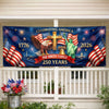 Personalized America 250th Anniversary Polyester Outdoor Banner – Gifts For Family – Proud Hearts Shine Bright