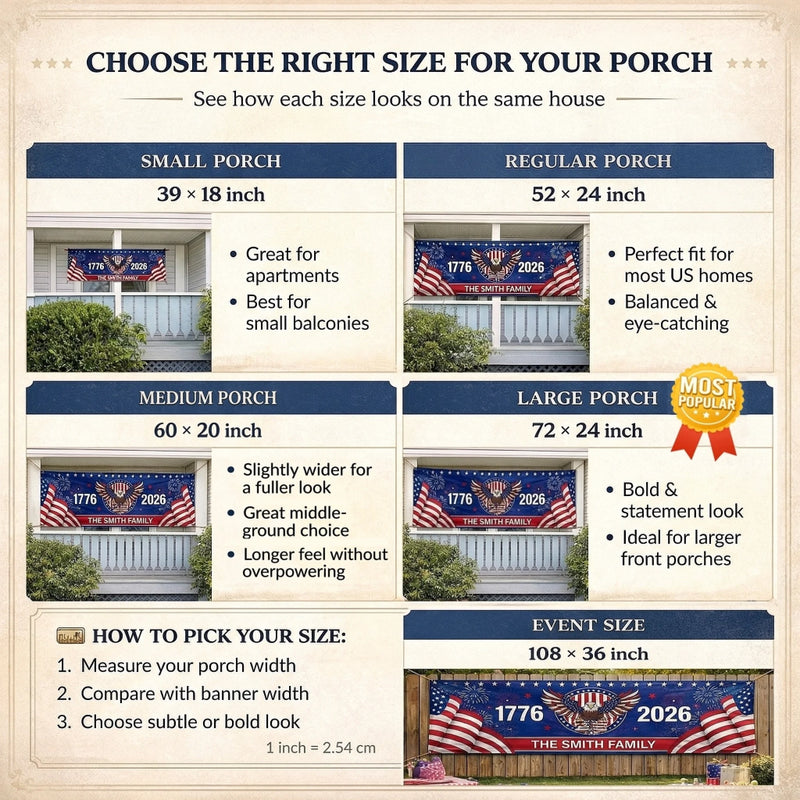 Personalized America 250th Anniversary Polyester Outdoor Banner – Gifts For Family – United By Strength And Spirit