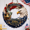 Personalized America 250th Anniversary Wood Sign – Gifts For Family – Bald Eagle Patriotic