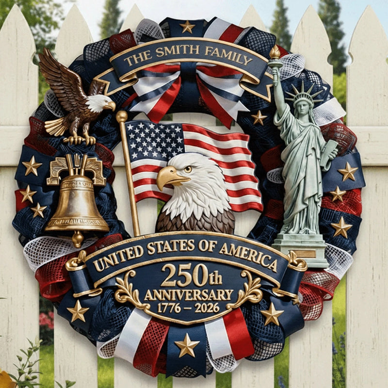 Personalized America 250th Anniversary Wood Sign – Gifts For Family – Family Forever United