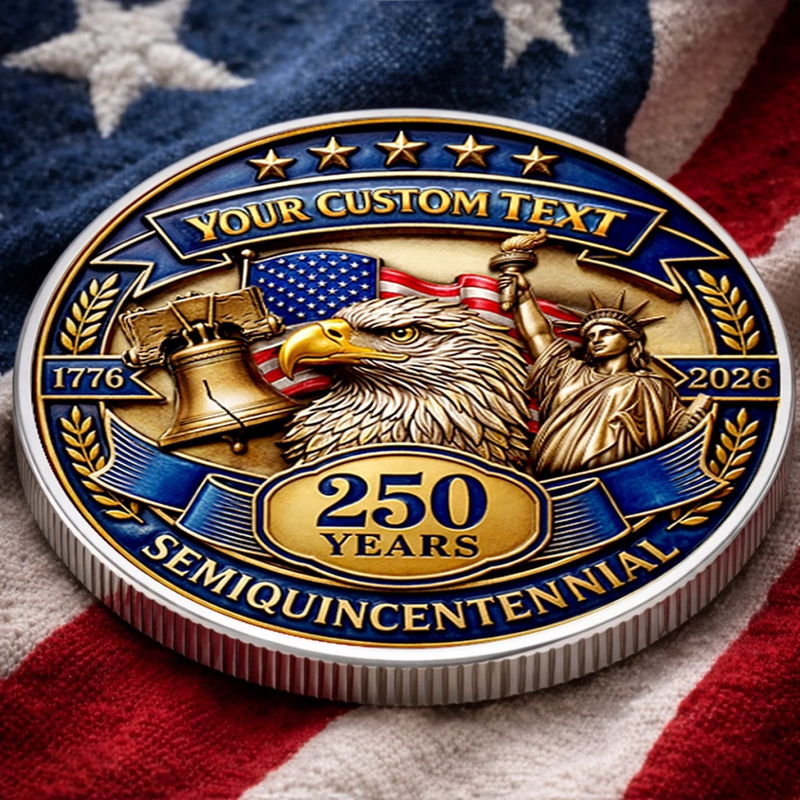 Personalized America 250th Anniversary Commemorative Keepsake Coin – Gifts For Family – A Legacy Of Freedom And Pride