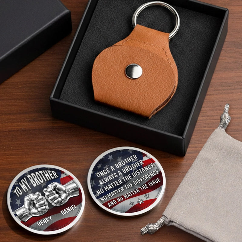 Personalized America 250th Anniversary Pocket Hug Token – Gifts For Family – Brotherhood Never Breaks