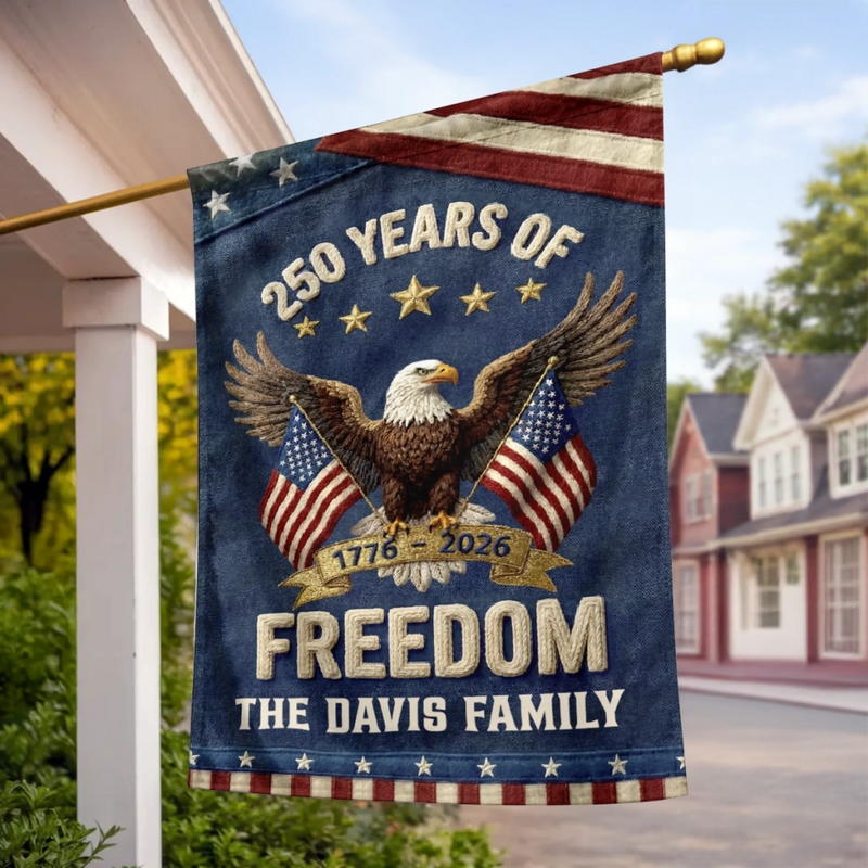Personalized America 250th Anniversary Flag – Gifts For Family – Family Is Our Home
