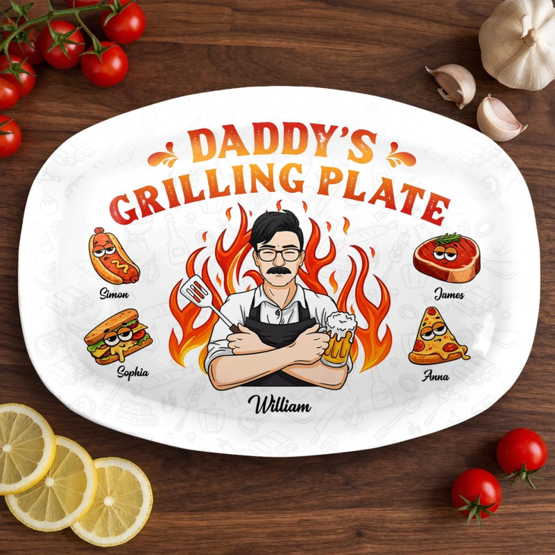Personalized Platter – Father's Day Gifts For Dad, Grandpa – King Of The Grill