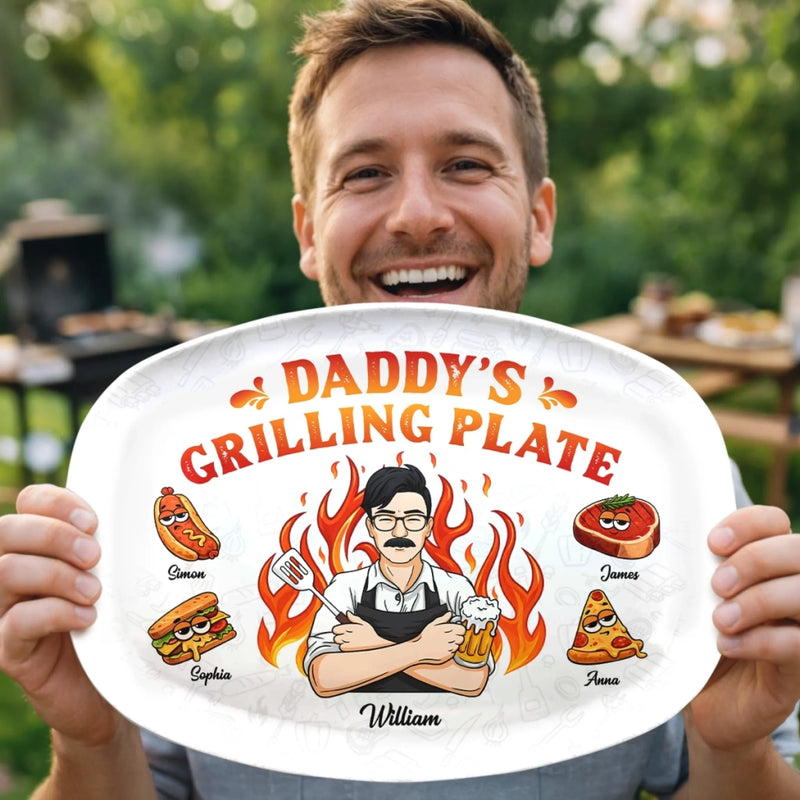 Personalized Platter – Father's Day Gifts For Dad, Grandpa – King Of The Grill