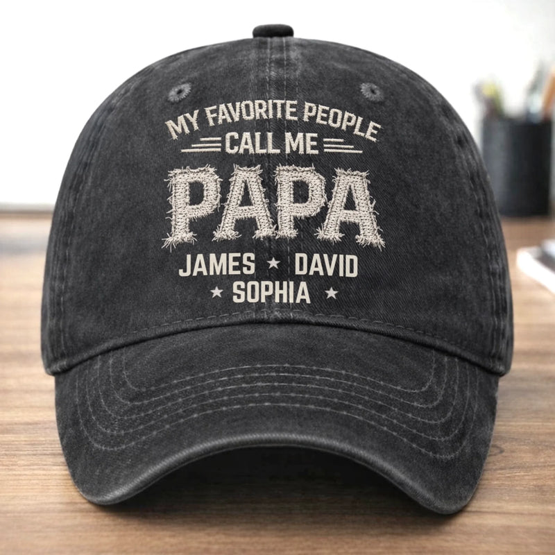 Personalized Washed Baseball Cap – Father’s Day Gift For Grandpa, Dad – With Love