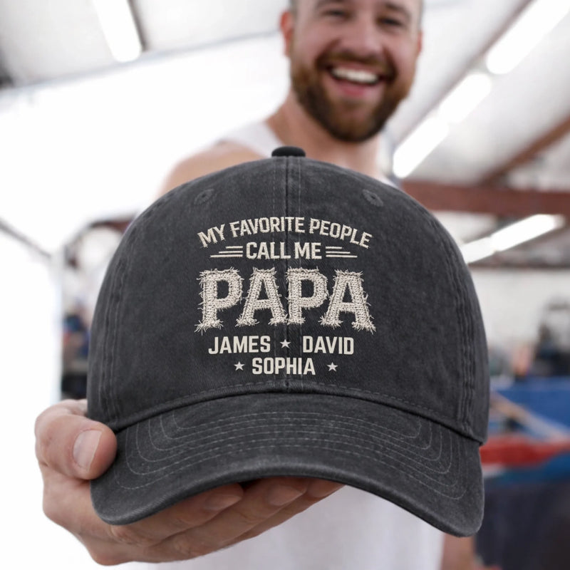 Personalized Washed Baseball Cap – Father’s Day Gift For Grandpa, Dad – With Love