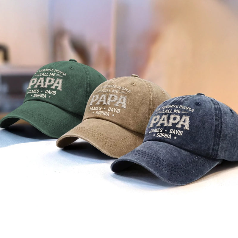 Personalized Washed Baseball Cap – Father’s Day Gift For Grandpa, Dad – With Love