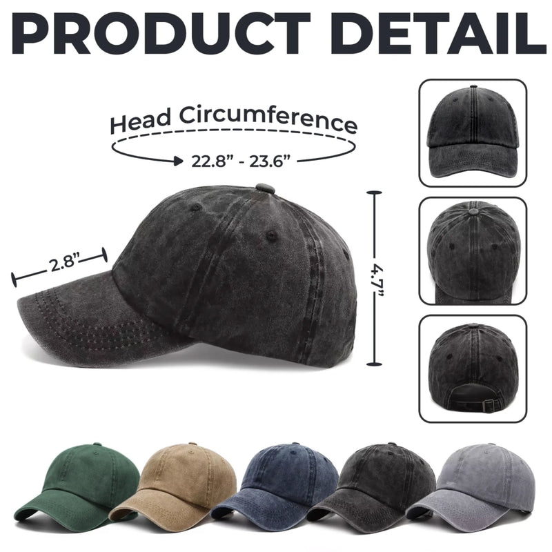 Personalized Washed Baseball Cap – Father’s Day Gift For Grandpa, Dad – With Love