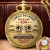 Personalized Pocket Watch – Birthday Gifts For Son  – Proud Of The Man You Are Becoming