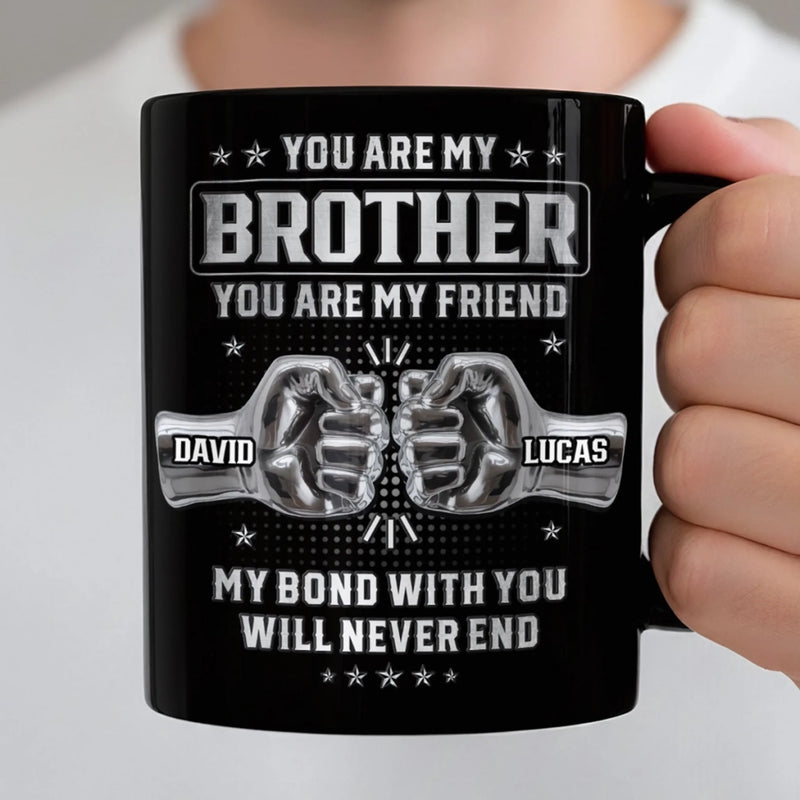Personalized Black Mug – Gifts For Brother, Sister – Not Just A Brother, My Forever Ally