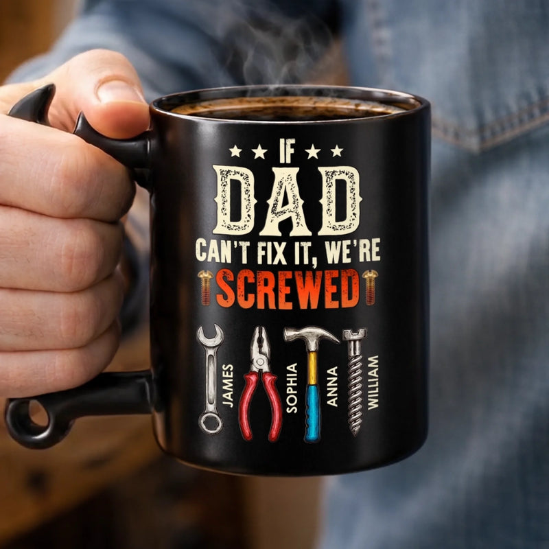 Personalized Wrench Handle Mug – Father's Day Gifts For Dad, Grandpa – Fixing Everything Like Dad